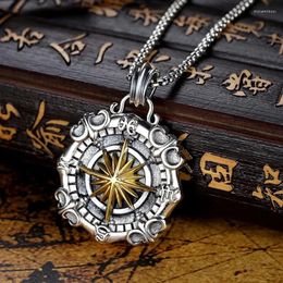 Pendant Necklaces NY Silver Plated Necklace Men's Trendy Brand Navigation Ship Anchor Star Sea Compass European And American Personality