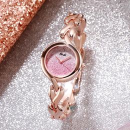 Wristwatches Luxury Gradient Colour Ladies Quartz Watches Heart Shaped Alloy Bracelet 30M Water Resistance Fashion Wrist Watch For Women Gift