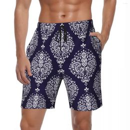 Men's Shorts Men Gym Paisley Ethnic Fashion Swim Trunks Floral Quick Drying Sportswear Large Size Board Short Pants