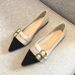 Casual Shoes 2024 Autumn Fashion Pointed Coloured Flat Versatile Shallow Mouth Comfortable Soft Sole Women's