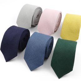 Bow Ties Men's Tie Casual 6.5cm Classic Cotton Handmade Skinny Neckties For Wedding Texture Narrow Shirt Collar Slim Gift Man