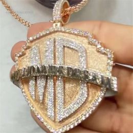 Hip Hop Jewelry Sterling Gold Plated VVS Moissanite Custom Sier Pendants For Necklace