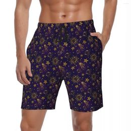 Men's Shorts Astrology Board Summer Sun And Moon Sports Short Pants Men Fast Dry Casual Custom Plus Size Swimming Trunks