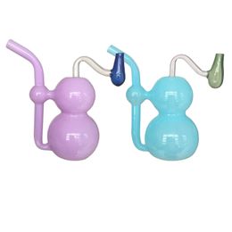 5.5" Coloured Glass Oil Burner Bubbler Bong Pipes with 10mm New Style Oil burners Hand Bubblers Portable Outdoor Smoking Device