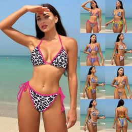 Top bikini Costume da bagno Acrilico Spiaggia Casual Camo vintage Vita bassa Vita media Tubatura con gonna Canotta Canotta in rete Separa set Verde militare Fucsia