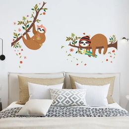 Wall Stickers Cartoon Animal Living Room Bedroom Decor For Kids Decoration Wardrobe Door Paste Nursery Backdrop Decals