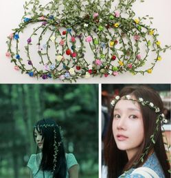 16 Styles Wedding bridal girl head flower crown rattan garland Hawaii flower head wreath Women Bohemian Headbands5209800