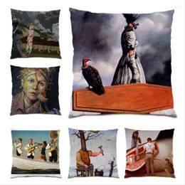 Pillow 2024 Cover 45x45 Poster Throw Covers Decoration Home Luxury Living Room Geometry Polyester Linen E0215