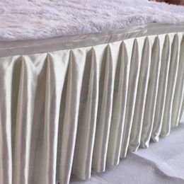 Ice Silk Chiffon White Color Wedding Table Skirt Party Banquet Stage Table Skirting For Birthday Event Table Cloth Decoration 240315