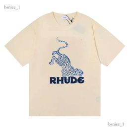 RH Designers Mens Rhude Embroidery T Shirts for Summer Mens Tops Letter Polos Shirt Womens Tshirts Clothing Short Sleeved Large Plus Size 100% Cotton Tees Size S-XL 335