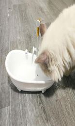 Cat Bowls Feeders Bathtub Automatic Pet Water Dispenser Drinking Electronic Fountain Drinker Bowl For Kitten Supplies230j2722970