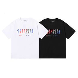 Trapstar Multi-color Letter Print High-quality Double Yarn Pure Cotton Casual Loose Short Sleeves 0317