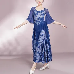 Stage Wear 2024 Ballroom Waltz Modern Dance Dress Competition Standard Elegant Midi Dresses Women Clothes