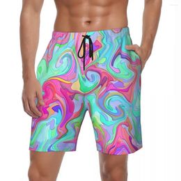 Men's Shorts Men Board Casual Beach Trunks Abstract Art Quick Dry Sports Large Size Short Pants