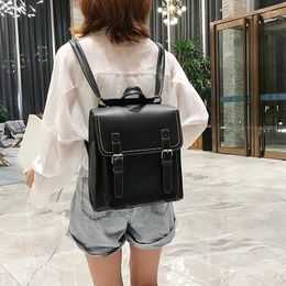 School Bags Vintage Backpack Female Pu Leather Bag Women Fashion For Girls High Quality Leisure Shoulder