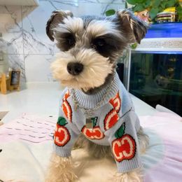 Luxury designer dog sweater pet apparel apple letter dogs clothes cotton cweatshirt utumn winter Gary warm cute chihuahua print Boy mascotas clothing dogs