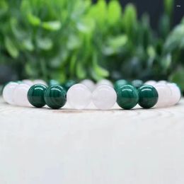 Link Bracelets MG1990 8 MM Rose Quartz Grade Malachite Bracelet Womens Mens EMF Energy Protection Jewelry