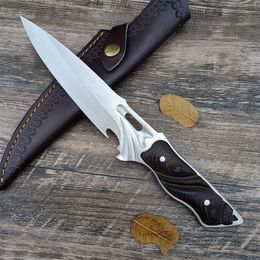 High Quality Tactical Fixed Blade Knife 5Cr13Mov Blade Painted Wood Handle Very Sharp Outdoor Bushcraft Hunting Knife Combat Military Straight Knives