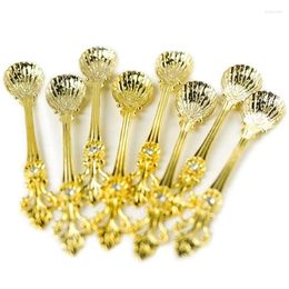 Coffee Scoops Mini Spoons Set Of 8 Kitchen - Espresso Demitasse Vintage Tea Spoon 11.8CM Long (Gold)