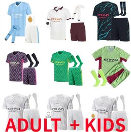 23 24 HAALAND soccer jersey DE BRUYNE GREALISH MANS CITIES J.alvarez EDERSON JOAO CANCELO MAHREZ FODEN 2023 2024 football tops shirt kids kit sets Equipment MAN CITY