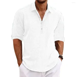 Men's Casual Shirts Comfortable Men Shirt Breathable Short Sleeve Summer With Turn-down Collar Solid Color Buttons Loose Fit For Soft