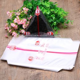 100pcs Triangular Rice Ball Packaging Bag Nori Seaweed Onigiri Sushi Plastic Bags Easy Tear Portable Bento Accessories 240304