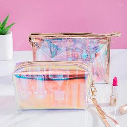 Cosmetic Bags 1PC Colorful Holographic Women Bag TPU Clear Makeup Travel Case Beauty Organizer Pouch