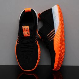 Boots Plus Size Light Weight Air Mesh Men Sport Shoes Women Sneakers Man Black Orange Breathable Running Shoes Men's Sports Gym D436