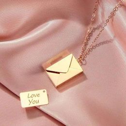 Pendant Necklaces Polished Necklace Envelope For Women Adjustable Length Birthstone Jewellery Gift Wife Mom Girls