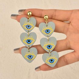 Dangle Earrings Everything Women's Personality Heart Pendant Earpiece Clay Texture Simple Acrylic Acetate Female