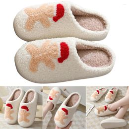 Walking Shoes Women Men Cute Santa Slippers Winter Warm Fashion Cosy Non-Slip Plush House Slip-On For Christmas Gift