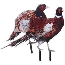 Garden Decorations 2 Pcs Pheasant Decoration Lawn Sign Ornament Outdoor Adornment Acrylic Stake Duck Yard Yards