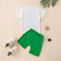 Clothing Sets Baby 2 Piece Outfits Clover Letter Print Short Sleeve Shirt And Elastic Shorts Set For Toddler Girl Boy Summer Clothes