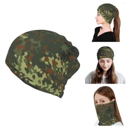 Berets Flecktarn Camo Bandana Neck Gaiter For Ski Running Women Men Wrap Scarf Army Camouflage Balaclava Warmer Skullies Beanies Caps