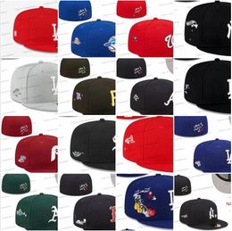 40 Colors Men's Baseball Fitted Hats Brown SD Sport Full Closed Designer Caps Black Color New York Baseball Cap Chapeau Ed A Lettter Love Hustle LA Ma17-01