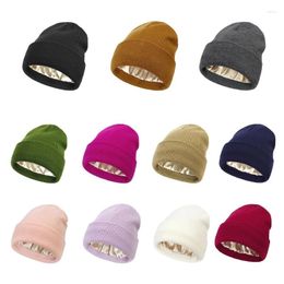 Berets Thicken Ear Protect Beanie Adult Casual Hat Winter Warmer Knitted Cold Presents For Students Teenagers Dropship