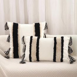 Pillow Boho Covers 45x45/30x50cm Decorative Pillowcases For Sofa Bed Living Room Home Decor Black White Tufted