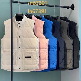 2024SS New Mens Freestyle Real Feather Down Winter Fashion Vest Body Warmer Advanced Waterproof Fabric Men Women Vests Jacket