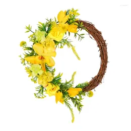 Decorative Flowers YYSD Rose Wreath For Spring Wall Art Supplies Front Door Entrance Fireplaces Decor