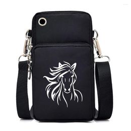 Bag Fashion Brand Mini Mobile Phone Horse Printed Crossbody Bags For Women Hombre Aesthetic Shoulder Outdoor Wrist Handbags