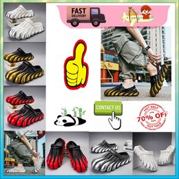 Designer Casual Platform Half pack slippers summer sliders men women Graffiti Bone White slides sandals slip 1wear resistant memory soft thick cushion slipper GAI