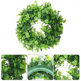 Decorative Flowers Pendant Artificial Garland Ornament Green Plant Leaf Wreath Plastic Simulated Decor