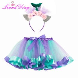 Dresses Mermaid Princess Tutu Skirt Baby Girls Summer Clothes Girl Rainbow Unicorn Tutu Skirts Children Colourful Mini Pettiskirt