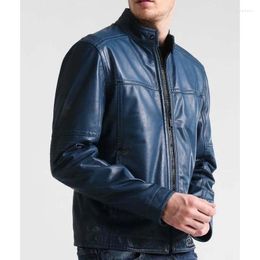 Men's Jackets Genuine Blue Lambskin Real Leather Lightweight