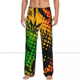 Men's Sleepwear Reggea Leaves Pattern Mens Pyjamas Pyjamas Pants Lounge Sleep Bottoms