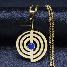 Whirlpool Cho Ku Rei Opal 14K Gold Chain Necklace Reiki Protection Healing Chokurei Necklace Jewelry cadenas mujer