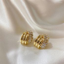 Hoop Earrings Trend For Women 2024 Cubic Zirconia 925 Sliver Piercing Gold Korean Luxury Women's Earring Jewellery Accessories Gift