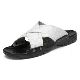 HBP Non-Brand Italy Handmade New Comfort Men Genuine Leather Sandal slippers for men
