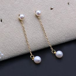 Dangle Earrings Natural Freshwater White Water Drop Pearl Tassel Long Eardrop Charm Jewelry For Women Girl Party Wedding Accessories