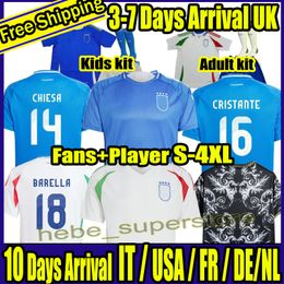 Player S-4XL Fans Italys EURO Cup Soccer Jerseys CHIESA BARELLA BELOTTI ZANIOLO RASPADORI JORGINHO VERRATTI 125th Anniversary Football Shirt